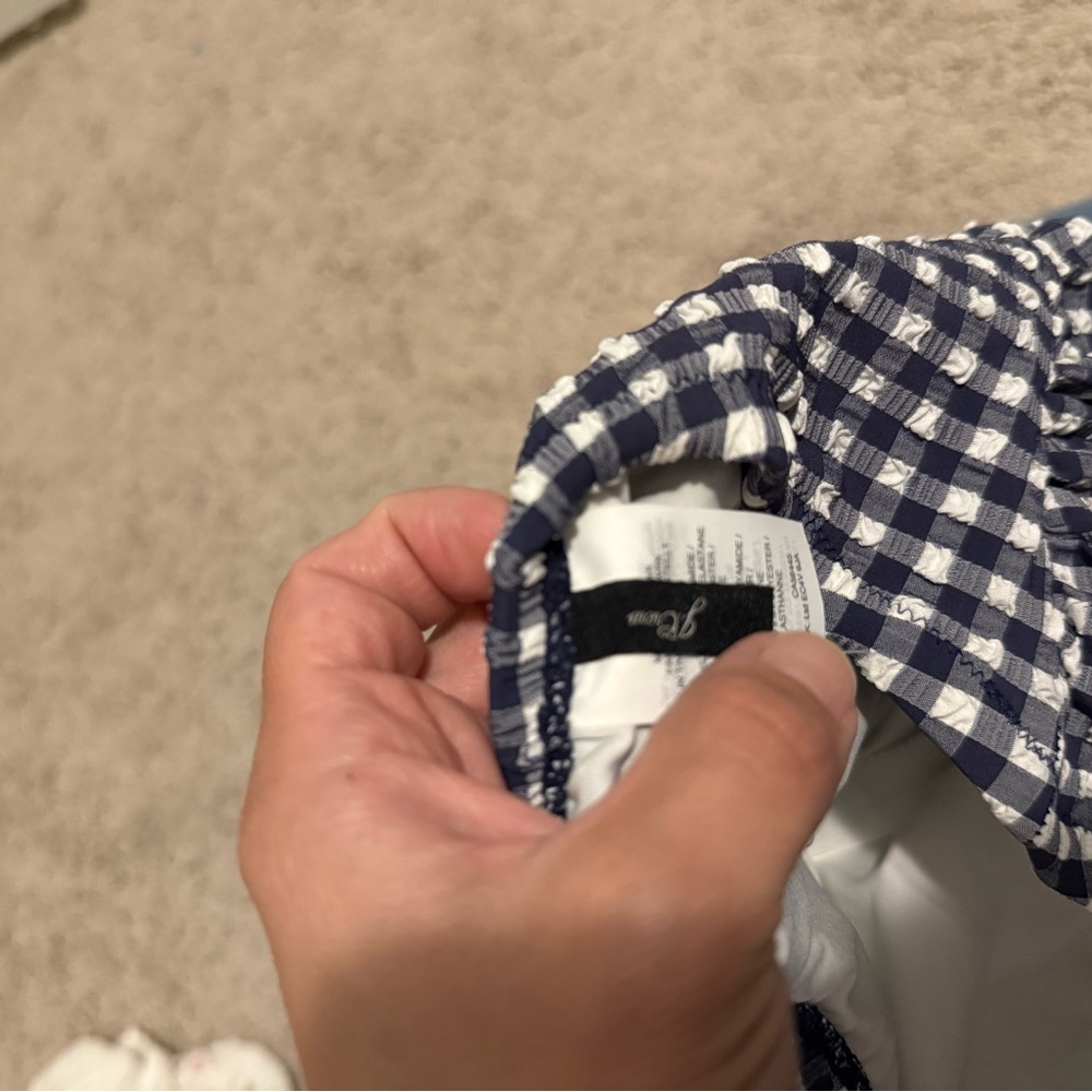 Blue and White Gingham one piece bathing suit — jcrew - Picture 3 of 3